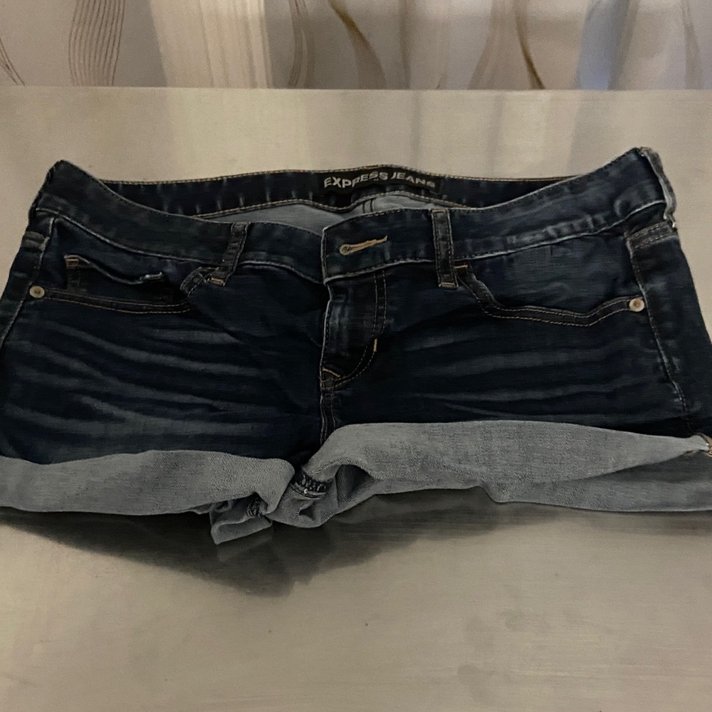 Express Dark Indigo Jean Shorts